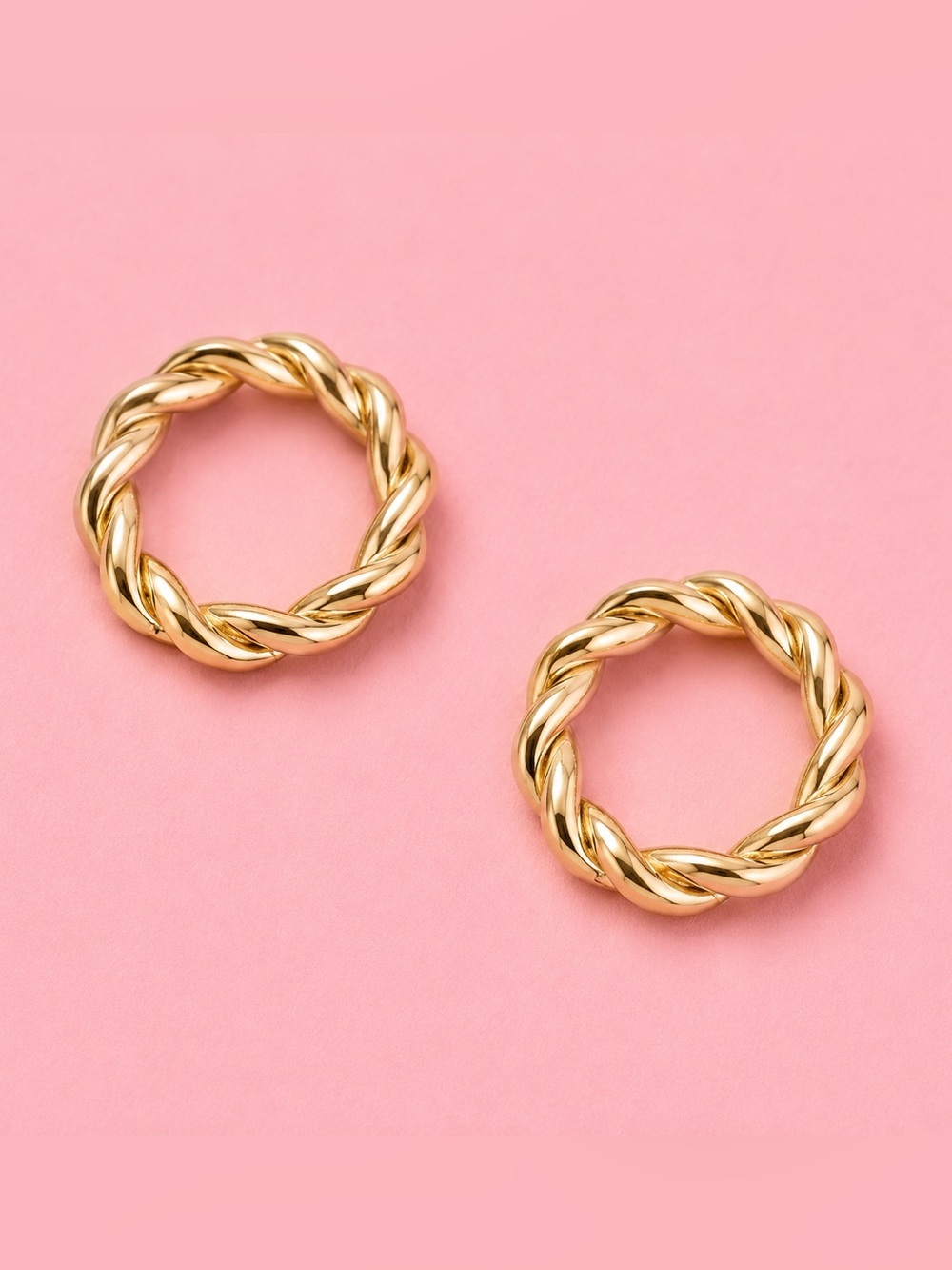 Twist Circle Button Earrings